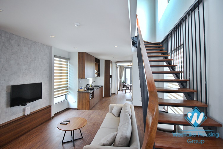 A well-decorated duplex 2 bedrooms apartment for rent in Au Co st, Tay Ho